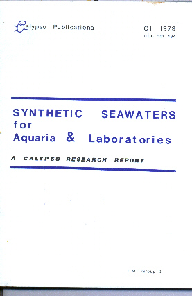 Front cover of the original 1979 Edition of Synthetic Seawaters